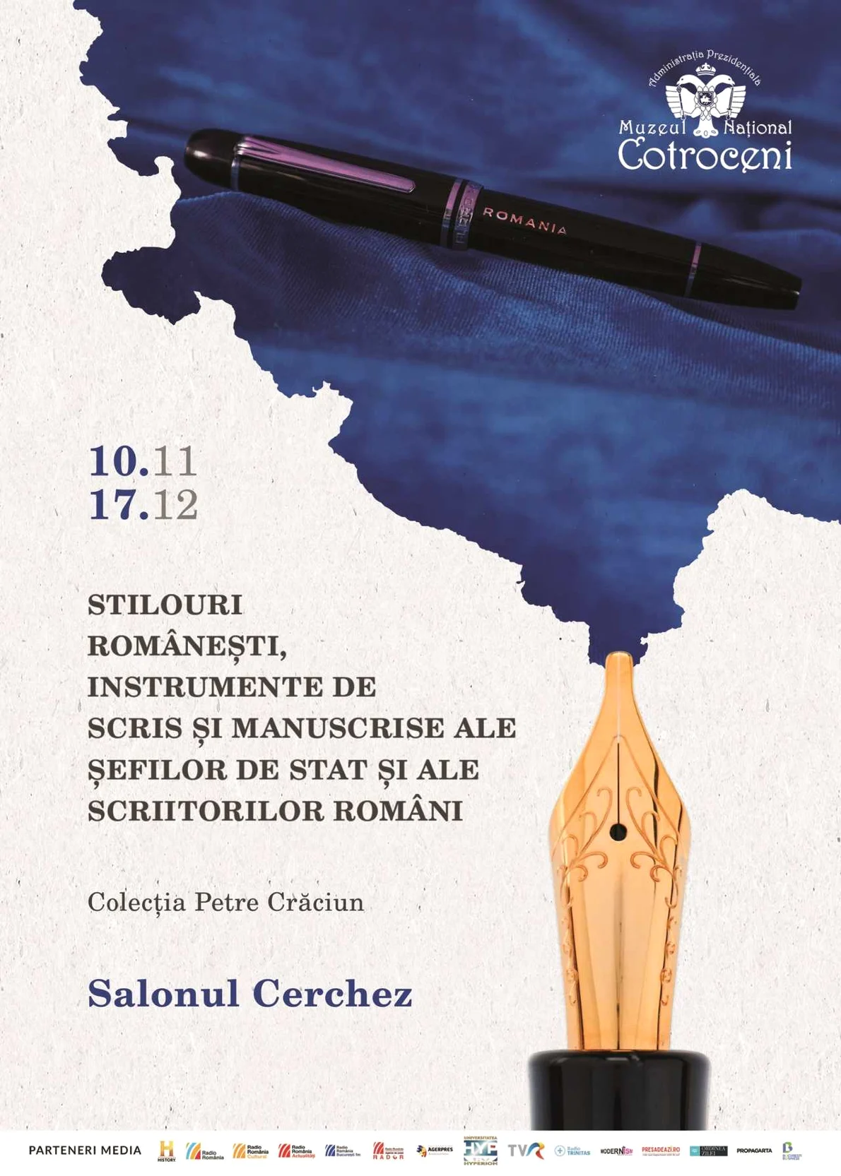 Expoziția „Stilouri românești, instrumente de scris și manuscrise ale șefilor de stat și ale scriitorilor români. Colecția Petre Crăciun”