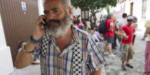 Juan Manuel Sanchez Gordillo, primarul din Marinaleda, sudul Spaniei. 