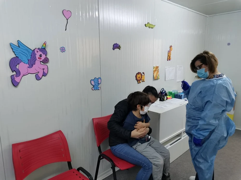 Centrul de vaccinare de la Spitalul de Copii din Timişoara FOTO Şt. Both