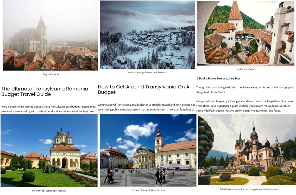 Ghid de călătorie în Transilvania oferit de o vloggeriță americancă din Australia Sursa budgettravel