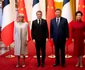 Brigitte Macron, Emmanuel Macron, Xi Jinping și Peng Liyuan la Beijing. FOTO: Profimedia