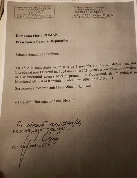 depunere mandat Ciuca