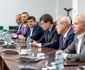 Nicușor Dan la Consiliul Județean Galați, alături de președintele CJ Galați și primarul. FOTO: Administrația Prezidențială