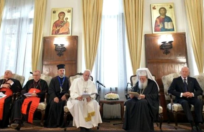 Papa Francisc la intalnirea cu Patriarhul Neofit FOTO vaticannews.va