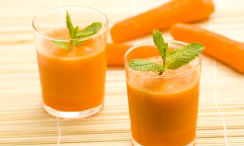 fresh carrot juice and mint jpeg