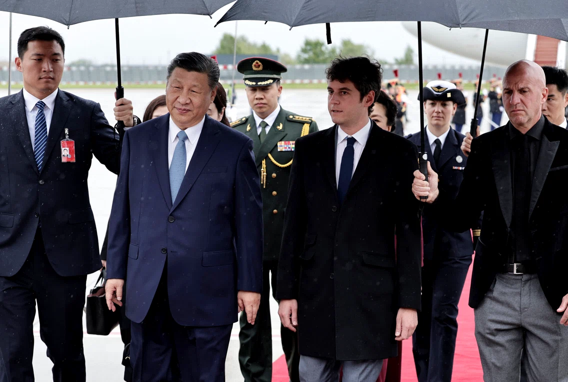 Xi Jinping intampinat de prim ministrul francez Gabriel Attal FOTO AFP jpg