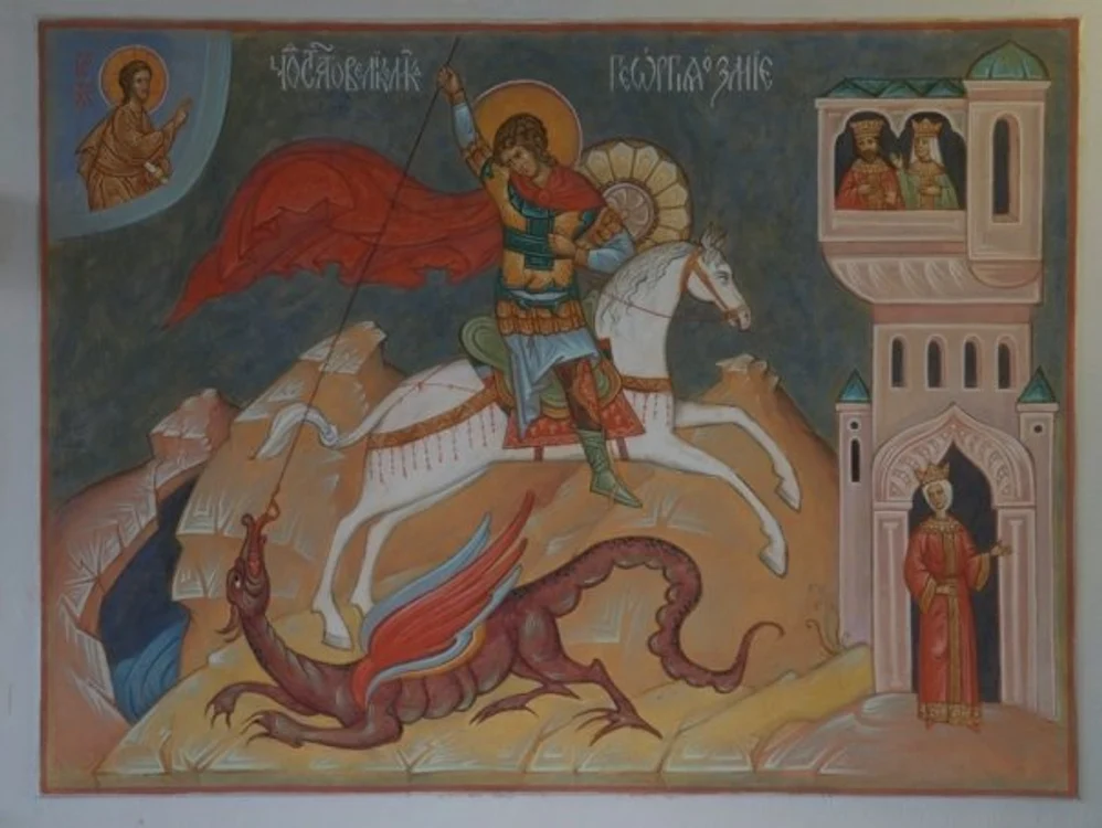 Sfântul Mare Mucenic Gheorghe, icoană de Yaroslava Alexeeva și Eugenia Davydenko