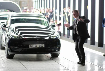 Elon Musk la inaugurarea fabricii Tesla din Germania FOTO EPA-EFE
