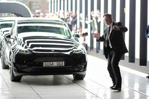 Elon Musk la inaugurarea fabricii Tesla din Germania FOTO EPA-EFE