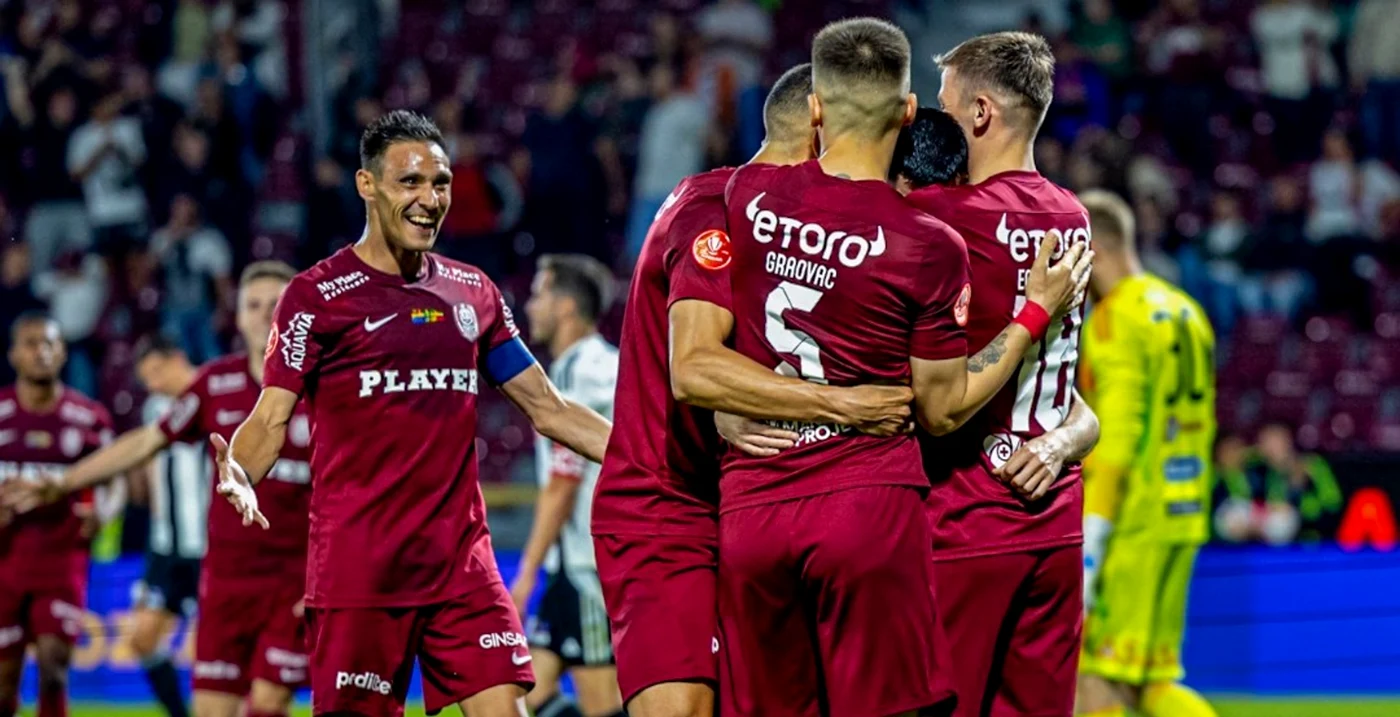 Ceferiștii s-au apropiat la 4 puncte de FCSB. Foto Facebook CFR Cluj