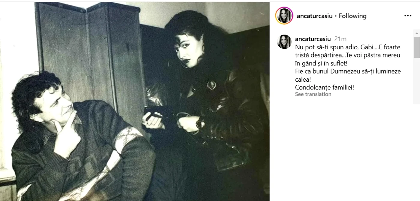 Postarea Ancăi Țurcașiu / foto: Instagram 