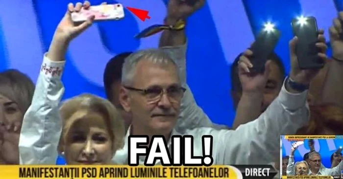 Viorica Dăncilă nu a știut să aprindă lanterna telefonului la mitingul PSD