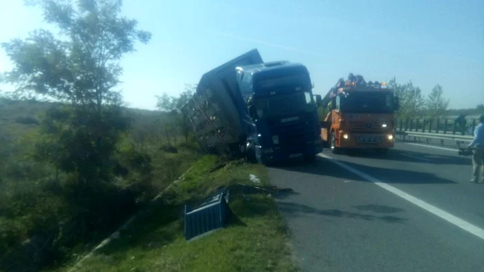 Accidentul a avut loc la kilometrul 50+500m al autostrăzii, pe sensul de mers către litoralfoto: news.ro
