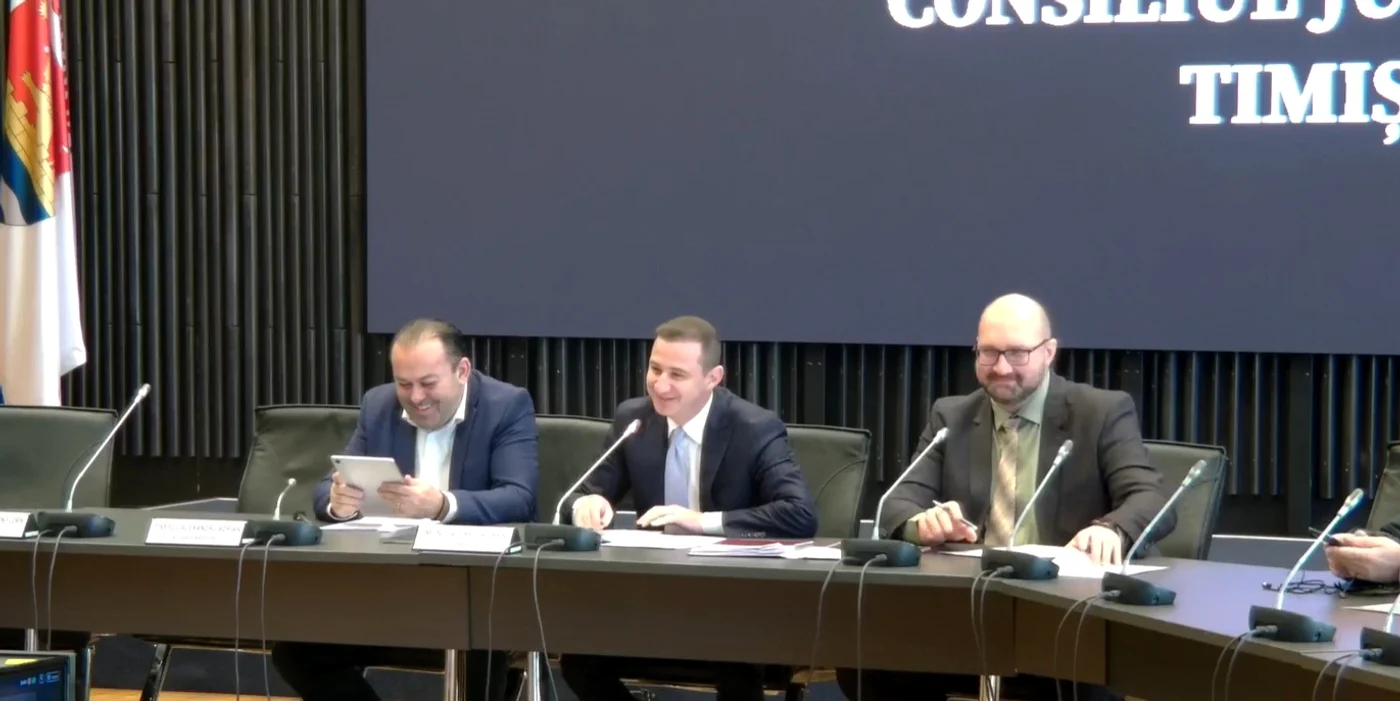 Jigniri în ședința CJ Timiș Foto: Captură video Consiliul Județean Timiș