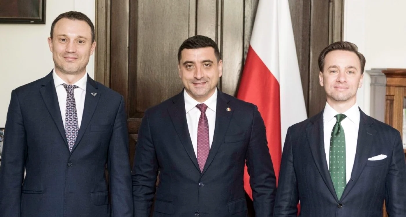 George Simion, alături de lideri suveranişti din Polonia. FOTO: Kancelaria Sejmu