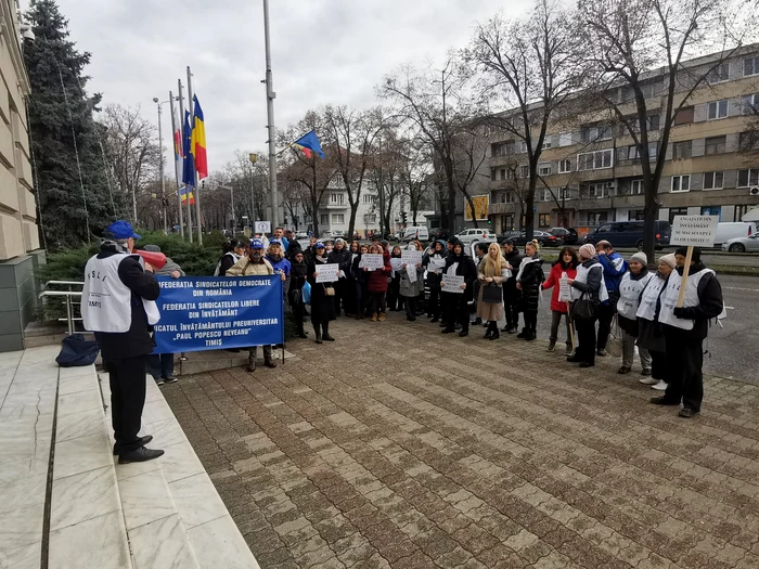 Protest al sindicaliștilor din Timișoara FOTO Ștefan Both