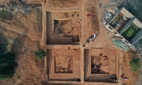 Săpături arheologie la Xigou (© Guo-Ding Song / Griffith University)
