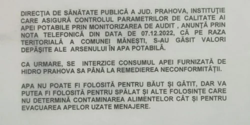 apa cu arsenic Prahova FOTO Facebook comuna Manesti jpg
