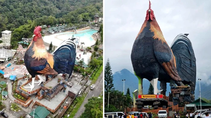 Hotelul în formă de cocoș, care face parte din Campuestohan Highland Resort