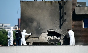 Blocul din Galați lovit de drona rusească FOTO AFP