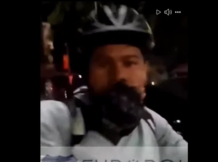 Livratorul bătut de Cosmin Tudoran. FOTO captură video Facebook Sindicatul Europol