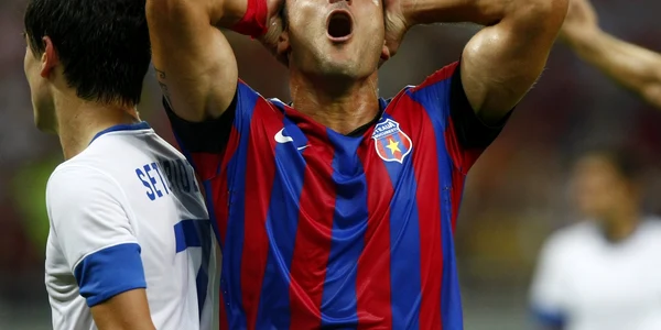 Federico Piovaccari de la Steaua Bucuresti reactioneaza la o faza de joc FOTO Mediafax