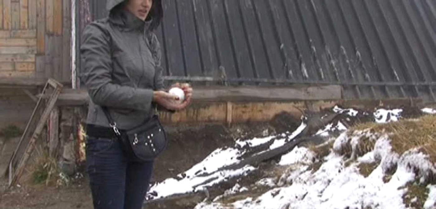 Turiştii au făcut bulgări de zăpadă
