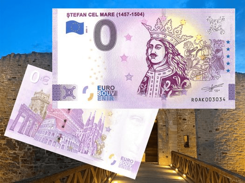 Bancnotă euro suvenir, dedicată voievodului Ştefan cel Mare