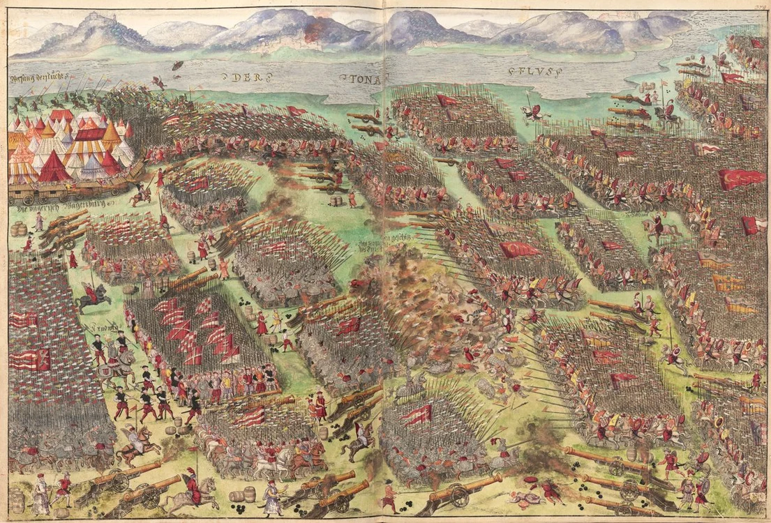 Bătălia de la Mohács, în Cronica lui Johann Schreier din 1555