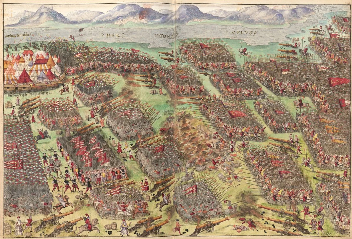 Bătălia de la Mohács, în Cronica lui Johann Schreier din 1555