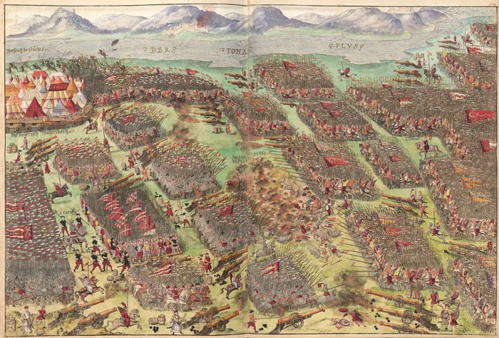 Bătălia de la Mohács, în Cronica lui Johann Schreier din 1555 (© Wikimedia Commons)