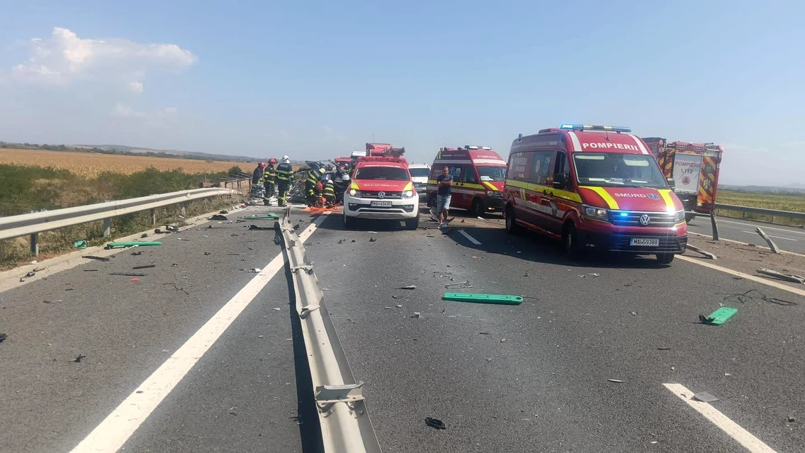 Accident pe Autostrada A1 FOTO: DRDP Timişoara