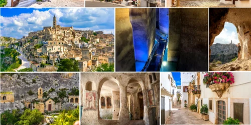 Alberobello și Matera pe Coasta de Est a Italiei Colaj Italia-it / DMS