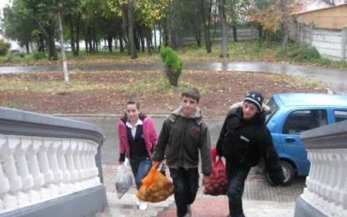 Craiova: Elevii de la Coandă au donat 100 de kilograme de cartofi copiilor cu dizabilităţi