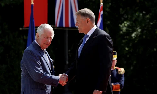 Regele Charles al III-lea al Marii Britanii este primit de președintele Klaus Iohannis la Palatul Cotroceni din București. FOTO Inquam Photos / Octav Ganea