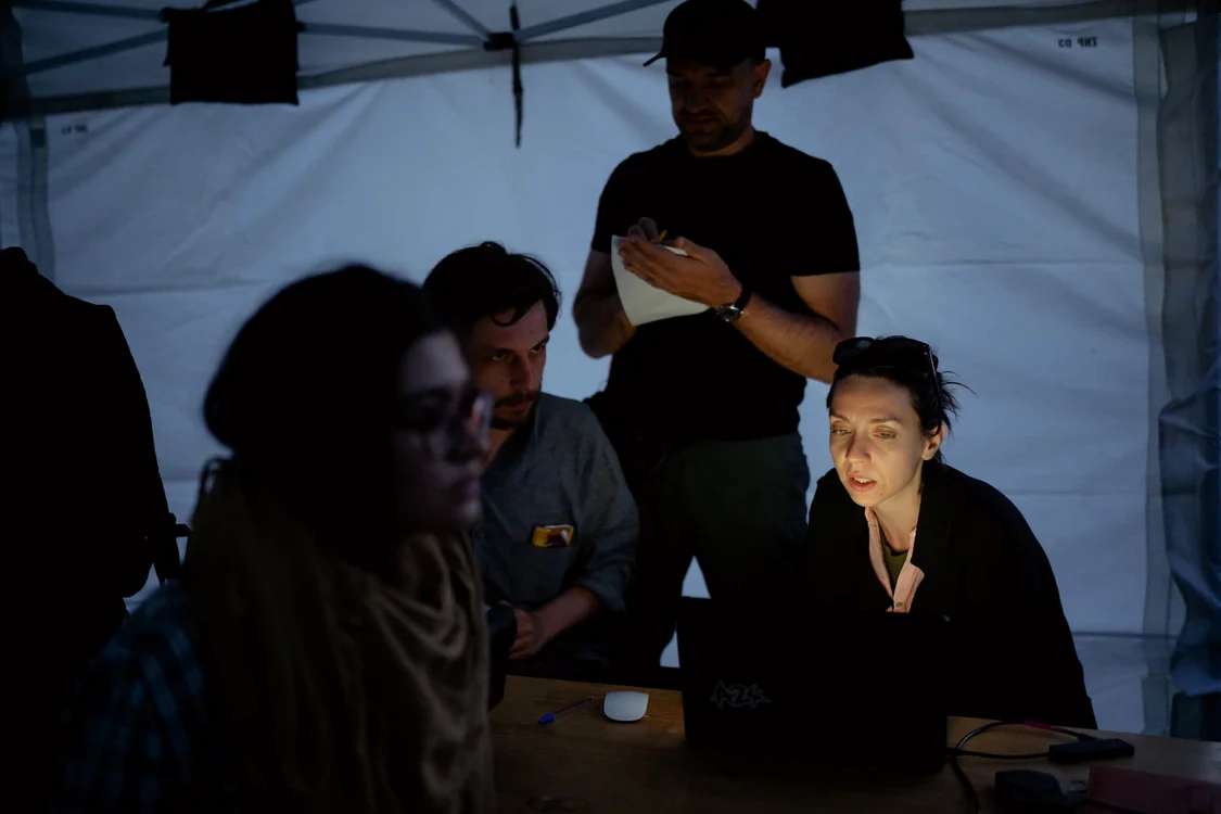 Andreea Borțun la filmările pentru Malul vânăt. FOTO: Arhiva producătorului