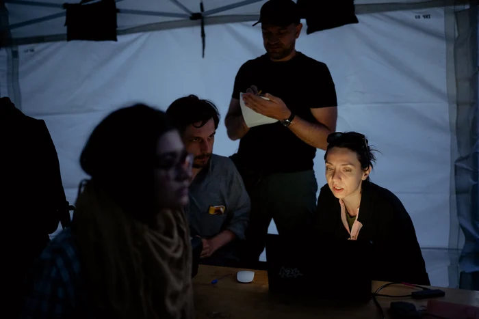 Andreea Borțun la filmările pentru Malul vânăt. FOTO: Arhiva producătorului