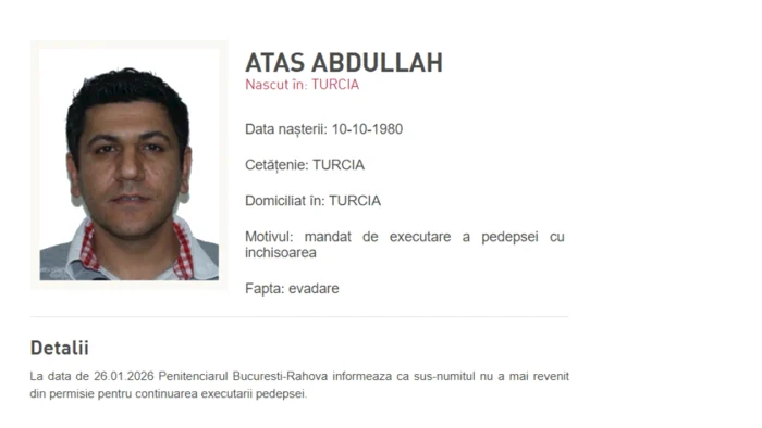 Turcul a fost dat în urmăriee internațională FOTO: Poliția Română