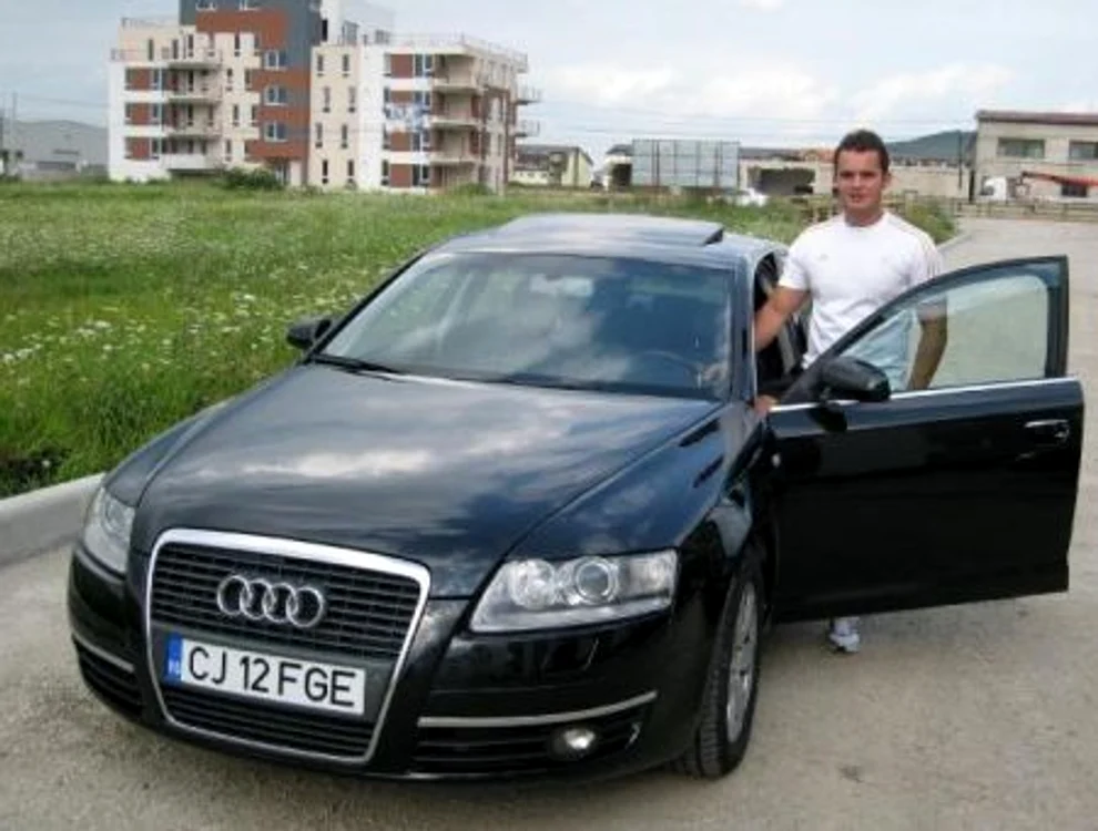 Paul Grigore Damşa şi Audi-ul său au devenit spaima şoselelor clujene/ Foto: Arhiva personală