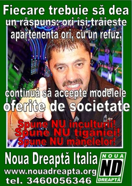 Manifestele distribuite de «Noua Dreaptă», la Roma
