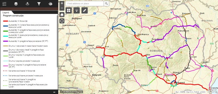 CNAIR a lansat harta interactivă unde se poate vedea cu exactitate în ce stadiu sunt lucrările de infrastructură
