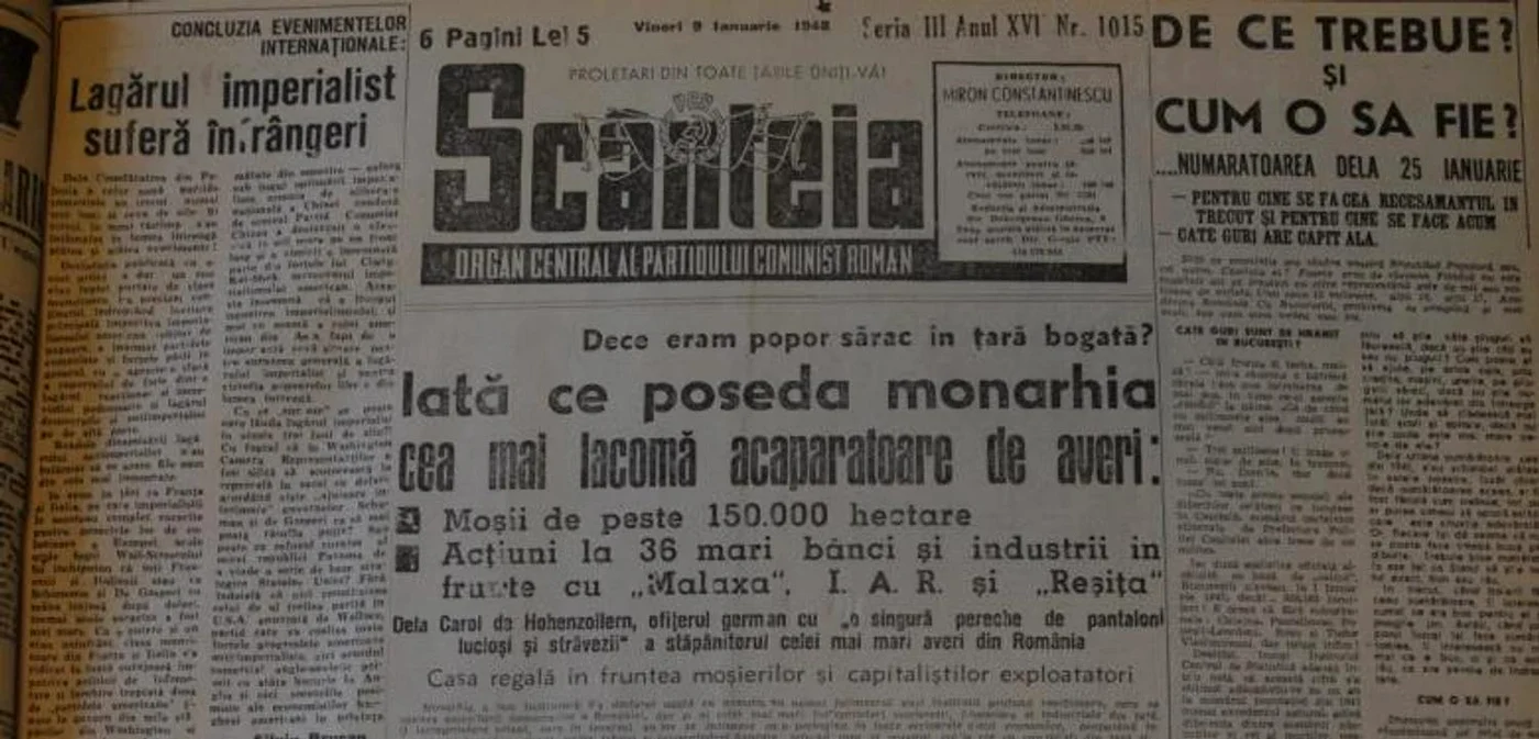 Ziarul Scînteia. FOTO arhivă