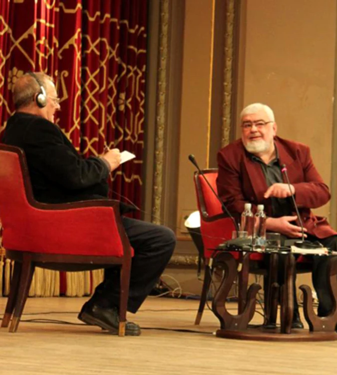 Adam Michnik   Andrei Pleşu la Ateneu jpeg