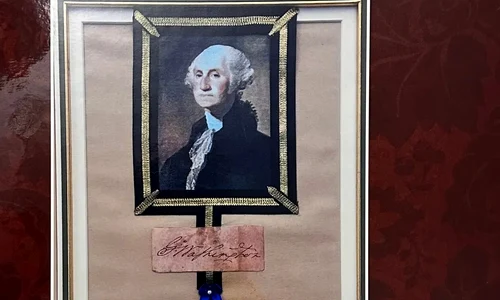 O şuviţă din părul lui George Washington, scoasă la licitaţie (foto: liveauctioneers.com)