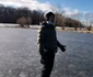 Lacul de lângă Timişoara a devenit patinoar natural FOTO Ş.Both