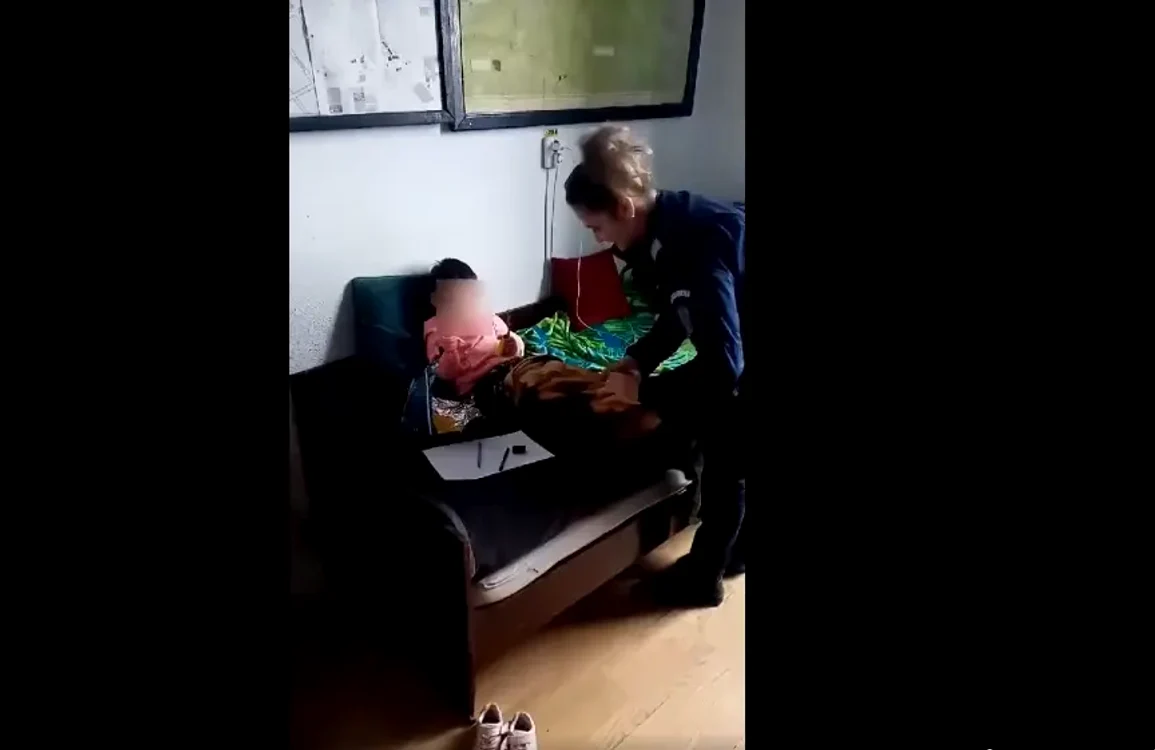 Copilul a fost redat în siguranță familiei sale FOTO captură video Jandarmeria Suceava