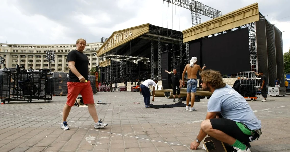 Pregătirile pentru primul concert al lui Andre Rieu în Bucureşti FOTO David Muntean