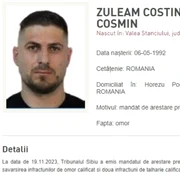 Cosmin Zuleam zis „Olteanu” unul dintre suspecții crimei din Sibiu Foto Poliția Română