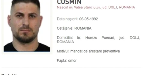 Cosmin Zuleam zis „Olteanu” unul dintre suspecții crimei din Sibiu Foto Poliția Română