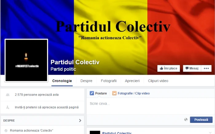 Cine a înfiinţat Partidul Colectiv. Pagina de Facebook a Partidului Colectiv FOTO Facebook